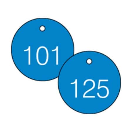 Accuform Engraved Numbered Tags, Engraved Plastic, 1-1/2 in W, 25 PK TDG365BU